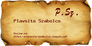 Plavsits Szabolcs névjegykártya
